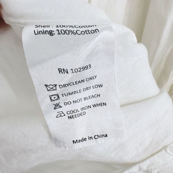 Thakoon Collective Eyelet Tie Waist Dress White Strapless Cotton Sz 0 - Picture 12 of 13